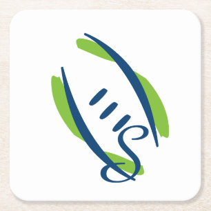 Blauw en groen artistiek Football Onderzetters-6 P Vierkante Kartonnen Onderzetter