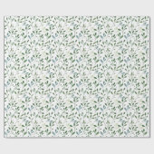 Blauw en groen bladpatroon voor de zomertijd cadeaupapier (Vlak)