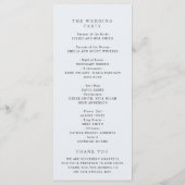 Blauw en groen bloemenbruiloft programma (Achterkant)