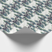 Blauw en Groen Bonsai - Cadeaupapier (Hoek)