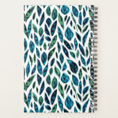 Blauw en groen botanisch patroon planner (Achterkant)