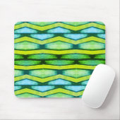 Blauw en groen Chevron muismat (Met muis)