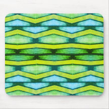 Blauw en groen Chevron muismat