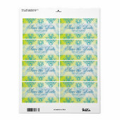 Blauw en Groen  Damask Label (Full Sheet)