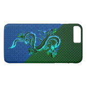 Blauw en Groen Dragon iPhone 7 Plus Hoesje (Achterkant (Horizontaal))