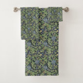 Blauw en groen Floral ontwerp Bad Handdoek (Insitu)