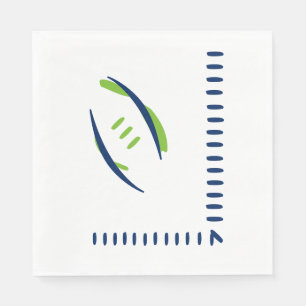 Blauw en groen Football Hashmarks Paper Napkins Servet