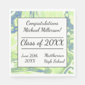 Blauw en groen gemarmerd schildpad servet (Voorkant)