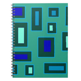 Blauw en groen geometrisch ontwerp notitieboek