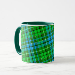Blauw en groen geruit tartan groen mok
