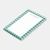Blauw en Groen Geruite Gepersonaliseerde Post-it® Notes (Schuin)