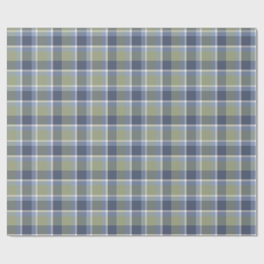 Blauw en groen geruite inpakpapier (Vlak)
