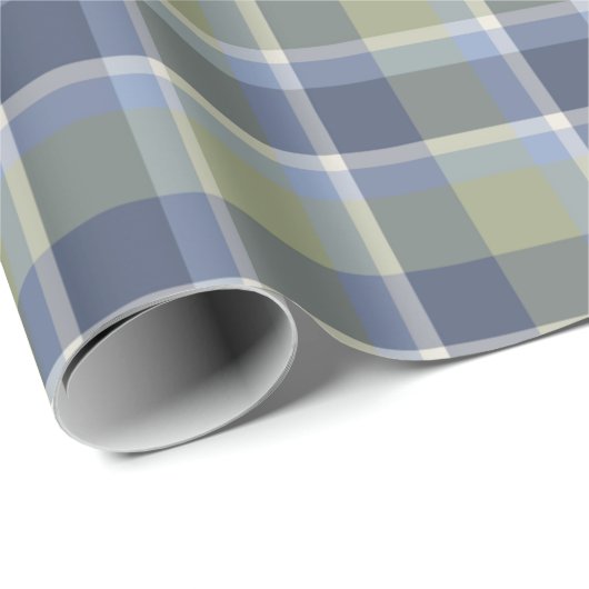Blauw en groen geruite inpakpapier (Rol Hoek)