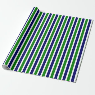 Blauw en groen gestreept cadeaupapier