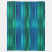Blauw en groen gestreept fleece deken (Voorkant)