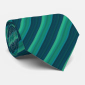 Blauw en groen gestreept patroon stropdas (Opgerold)