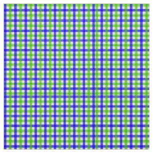 Blauw en Groen Gingham Stof