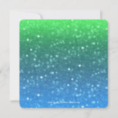 Blauw en groen Glitzy: partijuitnodiging Kaart (Achterkant)