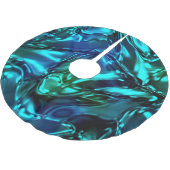 Blauw en Groen Golvend Metallic Look Kerstboom Rok (Gekanteld)