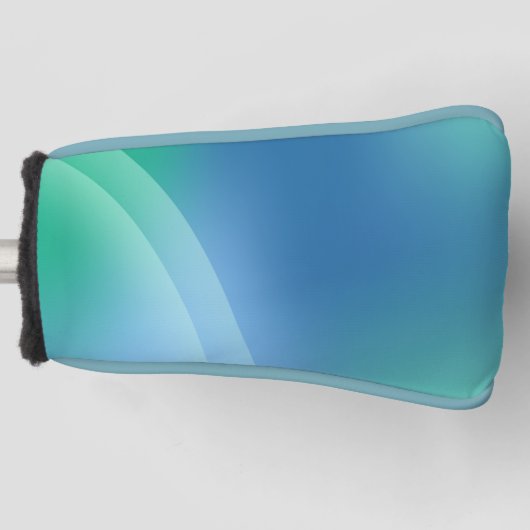 Blauw en Groen gradiënt Putter Golfhoofd Hoesje Golfheadcover (Voorkant)