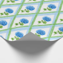 Blauw en Groen Grandmillenial Hydrangea Ditsy