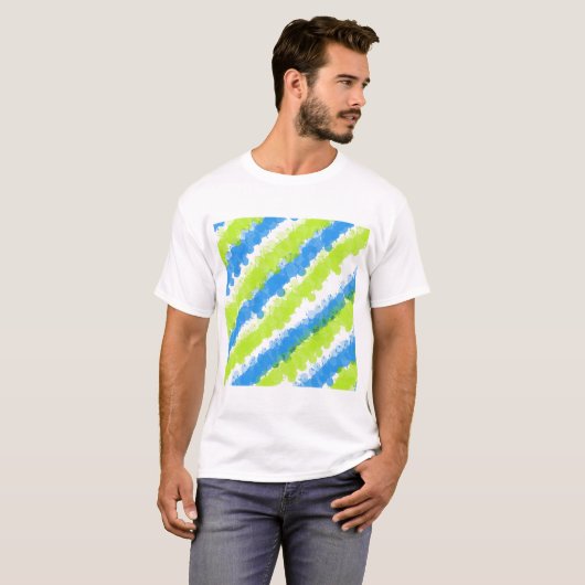 Blauw en groen, helder platform t-shirt (Voorkant volledig)