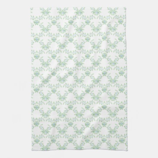Blauw en groen Holly Trellis Theedoek (Verticaal)