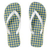 Blauw en groen Houndstooth Teenslippers (Voetbed)