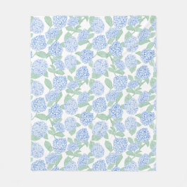 Blauw en Groen Hydrangea Bloemendeken Fleece Deken