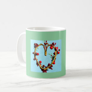 Blauw en Groen Kleurrijk Moederdag Hart Koffiemok