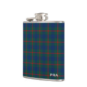 Blauw en groen LAN Agnew Tartan Monogram Heupfles (Links)