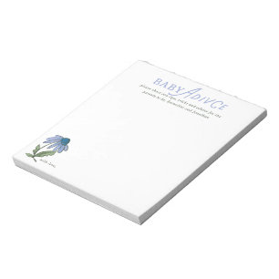 Blauw en groen landelijk bloemendesign voor baby s notitieblok