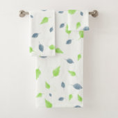 Blauw en groen lederen patroon bad handdoek (Insitu)