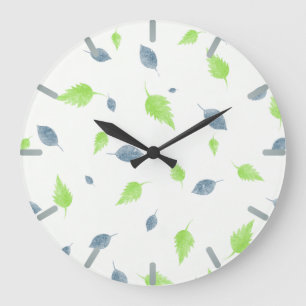 Blauw en groen lederen patroon grote klok