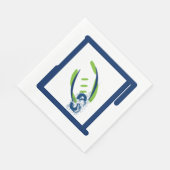 Blauw en groen Luuncheon Napkins-Splash Initiaal Servetten (Hoek)