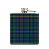 Blauw en Groen MacLeod van Skye Clan Plaid Monogra Heupfles (Achterkant)