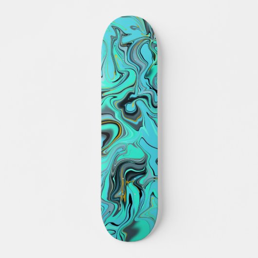 Blauw en groen marmer abstract effect board. skateboard (Voorkant)