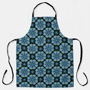 Blauw en groen medaillons Schort