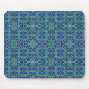 Blauw en groen muismat