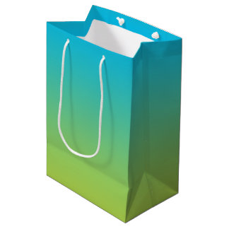 Blauw en groen ombre medium cadeauzakje