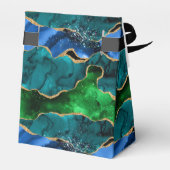 Blauw en Groen Peacock Agaat Verjaardag Dank u Bedankdoosjes (Achterkant)