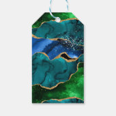 Blauw en Groen Peacock Agaat Verjaardag Dank u Cadeaulabel (Achterkant)