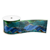 Blauw en groen Peacock Faux Glitter Agate Lint (Spoel)