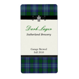 Blauw en Groen Plaid Home gebrouwen bier Etiketten