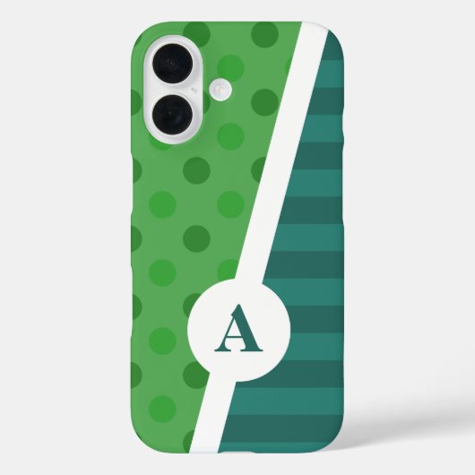 Blauw en Groen Polka Dot en Streeppatroon Case-Mate iPhone Case (Achterkant)