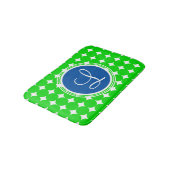 Blauw- en Groen Polka Dot Monogram Badmat (Gekanteld)