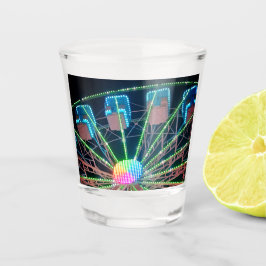 Blauw en groen reuzenrad shot glas