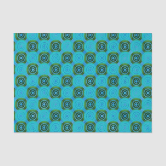 Blauw en groen Rwanda Afrikaanse stammenpatroon Tissuepapier (Voorkant)