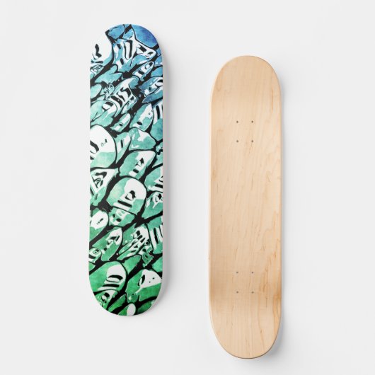Blauw en groen skateboard (Voorkant)