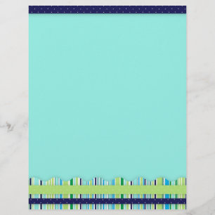 Blauw en groen Snoep Striped Letterhead